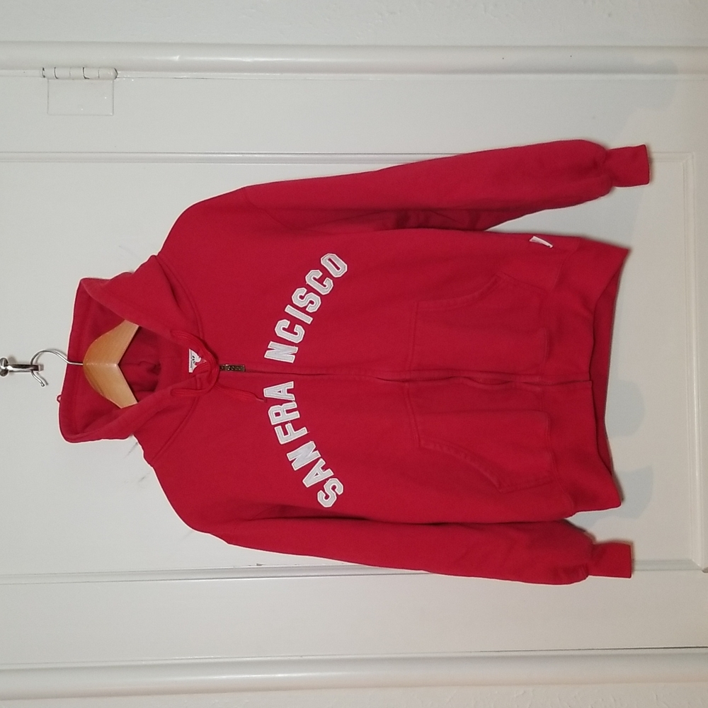 San Francisco Red Sweatshirt Zipper Hoodie Size S